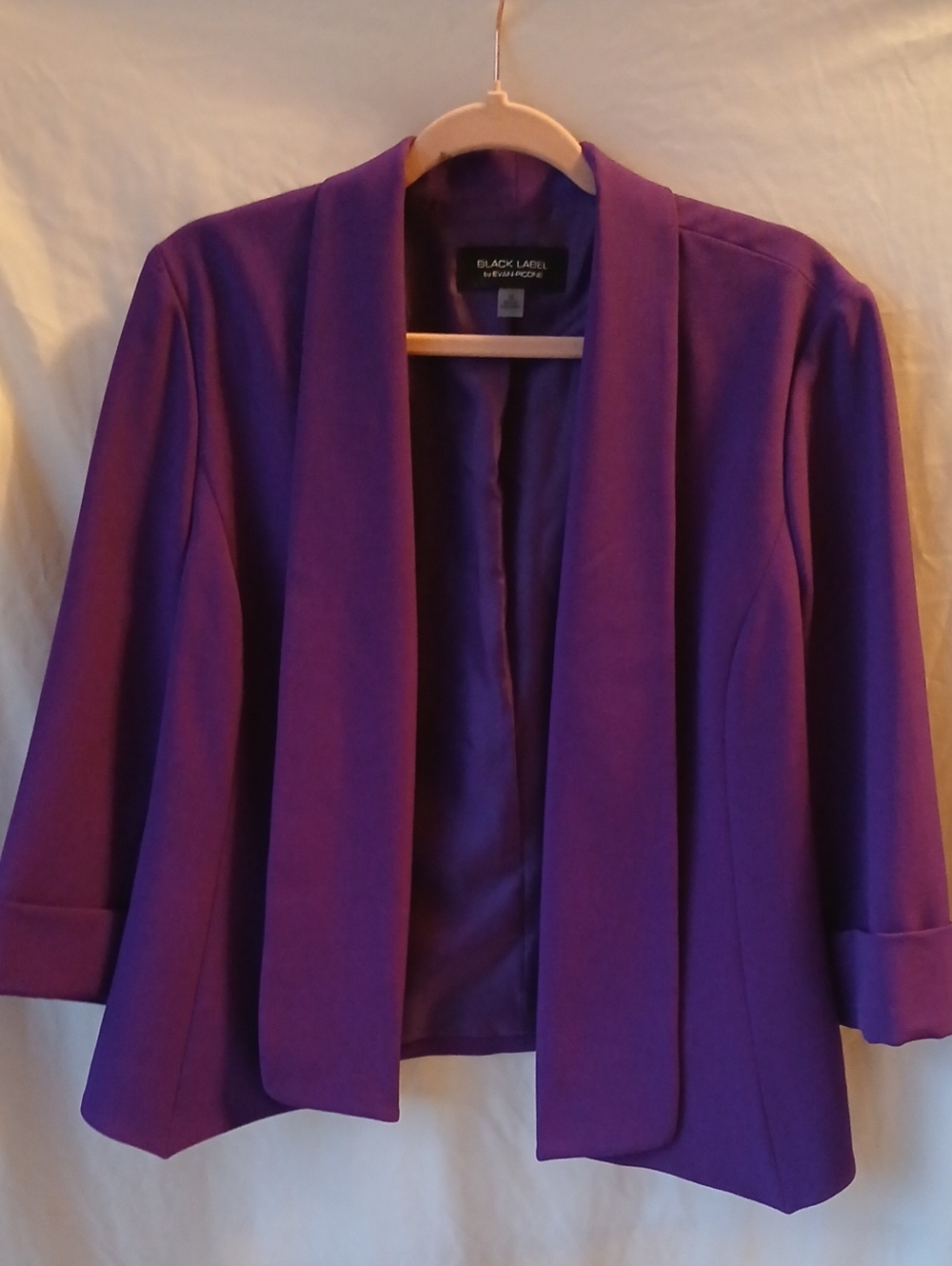 Black Label by Evan-Picone Purple Open-Front Suit Jacket